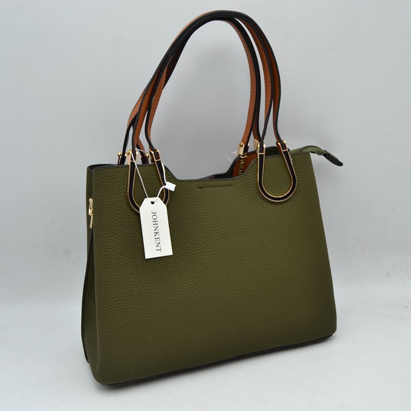 Textured Faux Leather Horseshoe Handle Women's Tote Bag