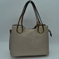Textured Faux Leather Horseshoe Handle Women's Tote Bag
