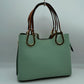 Textured Faux Leather Horseshoe Handle Women's Tote Bag