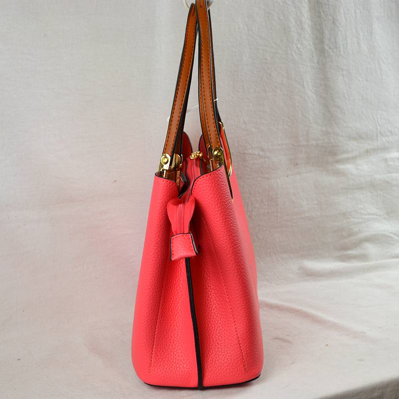Textured Faux Leather Horseshoe Handle Women's Tote Bag