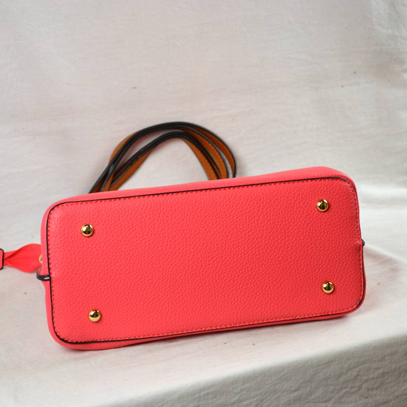 Textured Faux Leather Horseshoe Handle Women's Tote Bag