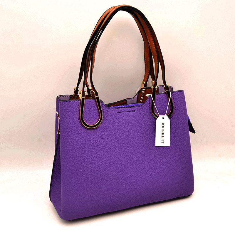 Textured Faux Leather Horseshoe Handle Women's Tote Bag