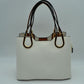 Textured Faux Leather Horseshoe Handle Women's Tote Bag