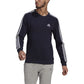 adidas Mens Essentials Fleece 3-Stripes Sweatshirt Ink/White Medium