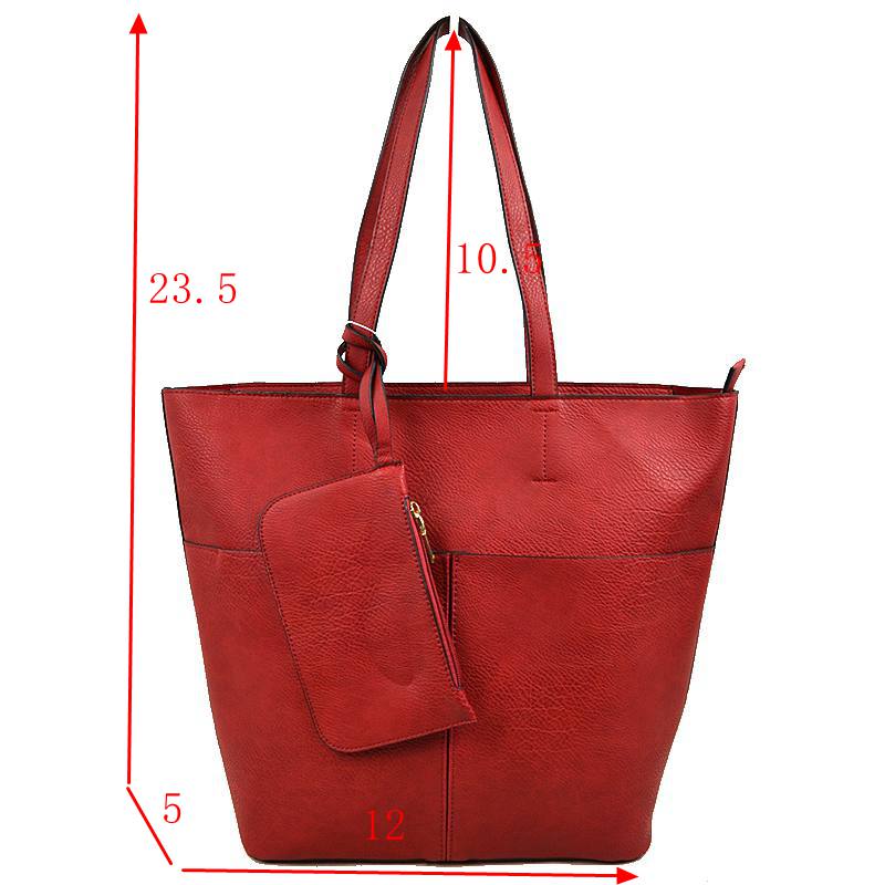 3 In 1 Large Soft Faux Leather Womens Tote Handbags