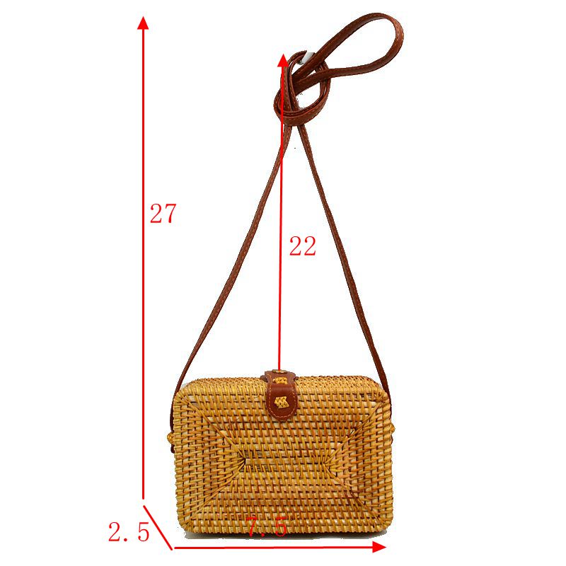 Summer Straw Weave Shoulder Purse | Bohemian Rattan Messenger Bag