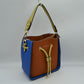 Color-Block Drawstring Bucket Bag with Multi-Strap Options