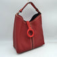 Pebbled Bucket Bag with Contrast Ring Accent and Top Handle