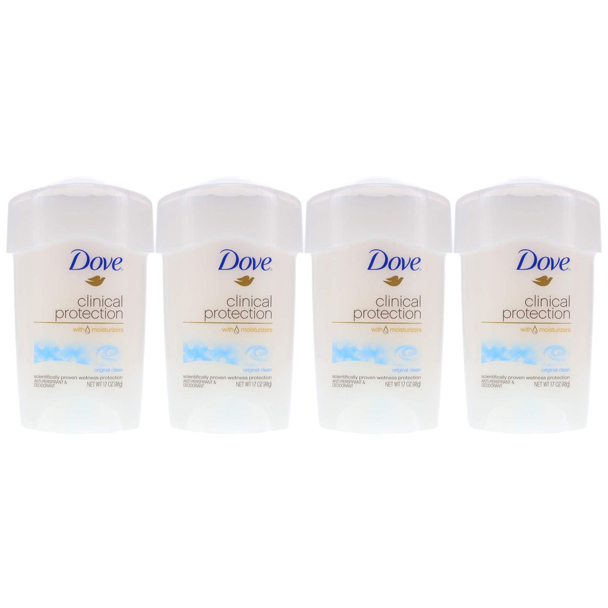 Desodorante Dove Clinical Protection Original Clean 48g (Paquete de 4) (Lote)