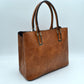 Solid Faux Leather Tote Bag Shoulder Bag