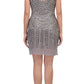 CLEARANCE - Fully Beaded Sexy Champagne Cocktail Dress Embellished (Size Medium)