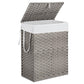 Sweetcrispy Cesto de ropa sucia — Cesta para ropa de gran capacidad con tapa de 90 L (23.8 galones) Cesto de ropa plegable para dormitorio, baño y lavadero — Organizador de almacenamiento duradero y elegante color gris paloma