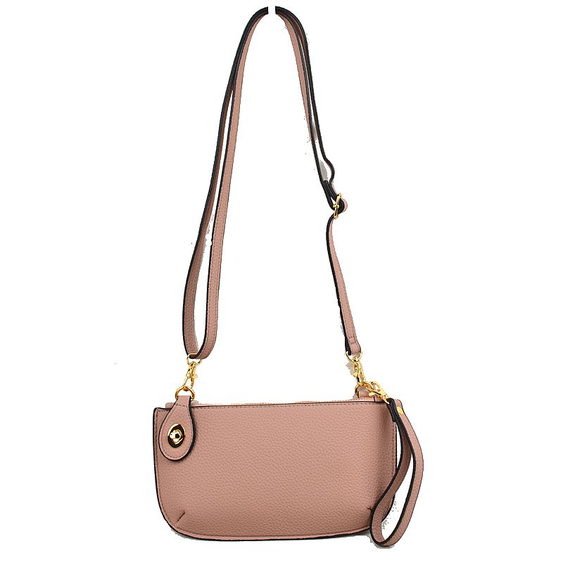 Pebbled Crossbody Clutch Bag with Removable Straps