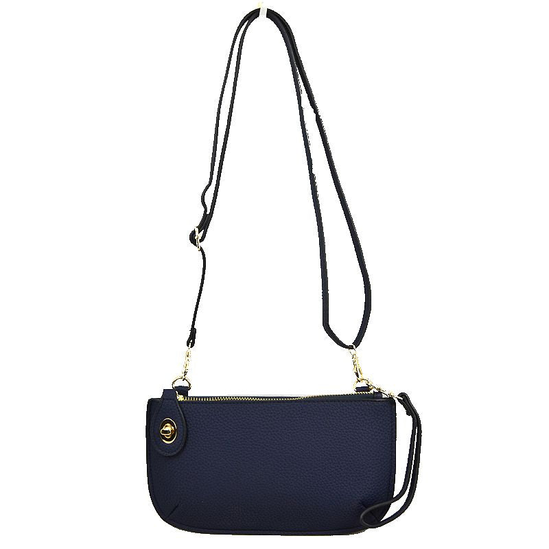 Pebbled Crossbody Clutch Bag with Removable Straps