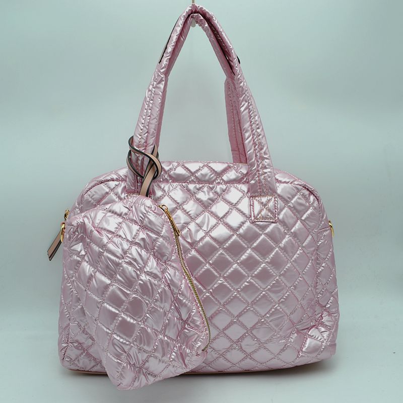 2-in-1 Large Quilted Tote Bag with Pouch