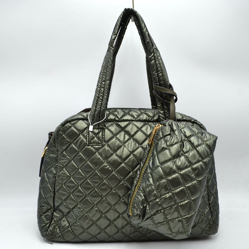 2-in-1 Large Quilted Tote Bag with Pouch