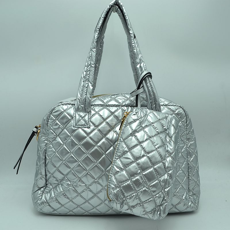 2-in-1 Large Quilted Tote Bag with Pouch