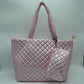 2-in-1 Large Quilted Zipper Tote with Pouch
