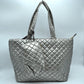 2-in-1 Large Quilted Zipper Tote with Pouch