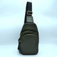 Ribbed Sling Bag with Tiered Zippers and Tassel Pulls