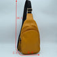 Ribbed Sling Bag with Tiered Zippers and Tassel Pulls