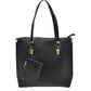 Soft Faux Leather Tote Handbag With Wallet