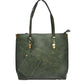 Soft Faux Leather Tote Handbag With Wallet