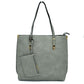 Soft Faux Leather Tote Handbag With Wallet