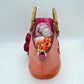 Floral Applique Tote Bag with Segmented Round Top Handles
