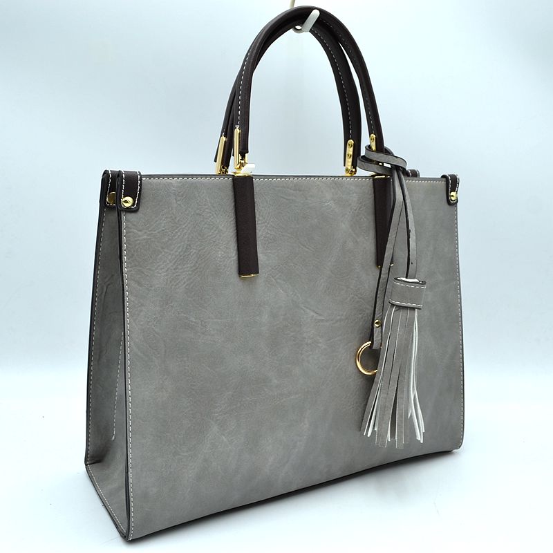 Large Shoulder Vegan Leather Tassel Handbag For Women