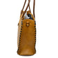Women's Studded Faux Leather Whipstitch Shoulder Bag Tote