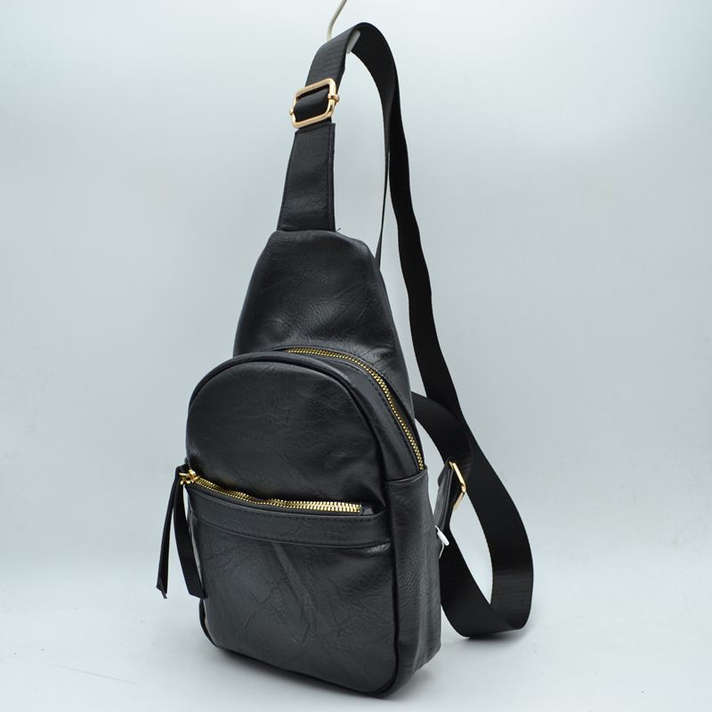 Zippered Crossbody Sling Bag with Adjustable Strap