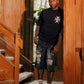 Distressed effect short denim