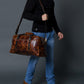 Espresso Elegance Carry on Duffle, Saddle Tan