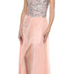 CLEARANCE - Juliet 548 Beaded Bodice Long Strapless Thigh Slit Formal Gown