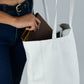 White Leather Shoulder Tote Bag