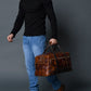 Espresso Elegance Carry on Duffle, Saddle Tan