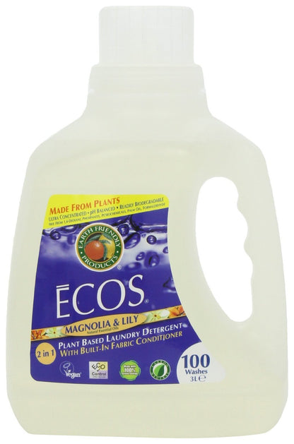100 Oz Ecos Detergente líquido ultra para ropa Magnolia y Lirios