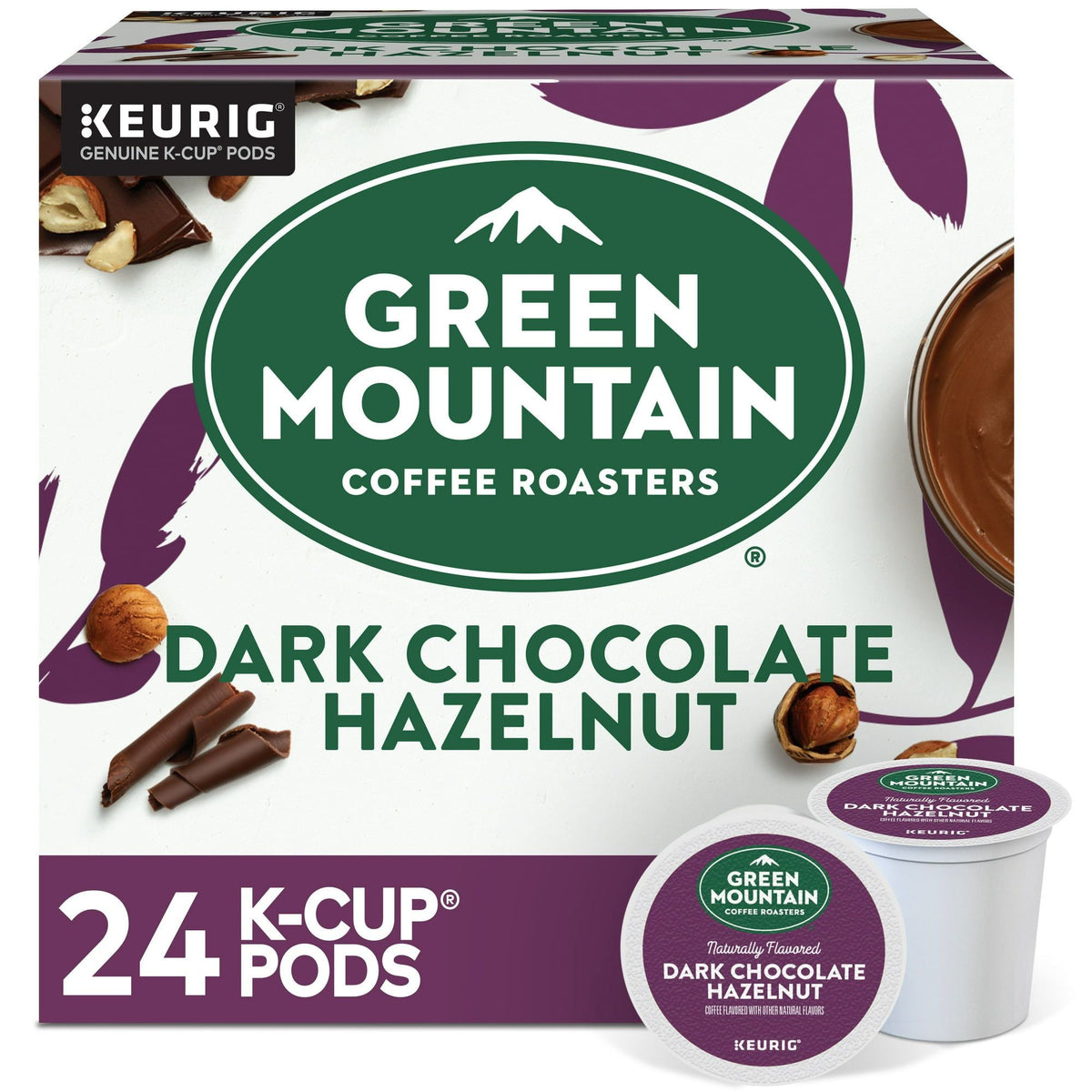 Café Green Mountain Coffee Roasters Avellana Chocolate Oscuro, Cápsulas K-Cup de Una Sola Porción Keurig, 24 Unidades