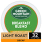 Green Mountain Coffee Descafeinado Breakfast Blend K-Cup Pods, Tostado Ligero, 32 unidades para cafeteras Keurig