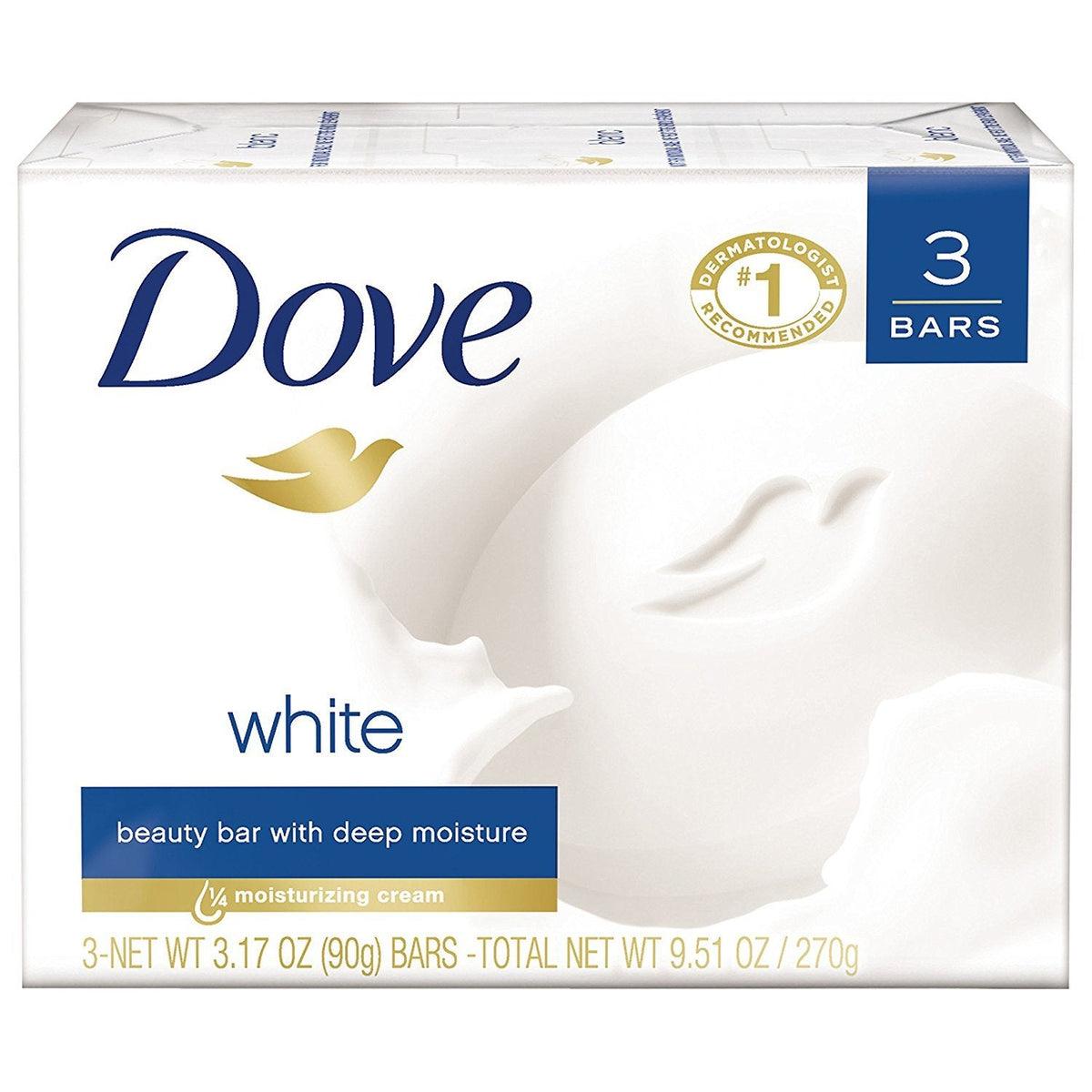 Dove Beauty Bar Limpiador suave para piel hidratante para el cuidado suave de la piel original hecho con 1/4 crema hidratante 3.17 oz 3 barras