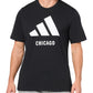 adidas Mens Tall Size Chicago Graphic T-Shirt White/Black