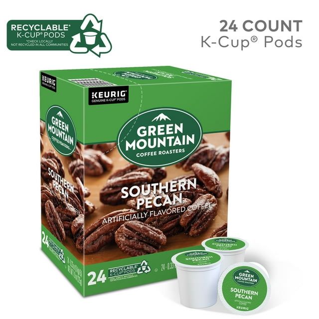 Cápsulas K-Cup con sabor a nuez sureña de Green Mountain Coffee, tostado ligero, 24 unidades para cafeteras Keurig