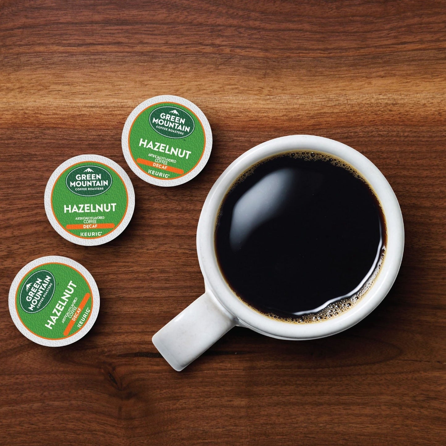 Green Mountain Coffee Roasters, Cápsulas de café descafeinado tostado claro sabor avellana K-Cup, 24 unidades