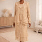 LIQUIDACIÓN - Conjunto de 3 piezas modesto Hosanna 5616, vestido rosa de encaje hasta el tobillo (talla XL)