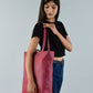 Maroon Leather Tote Bag