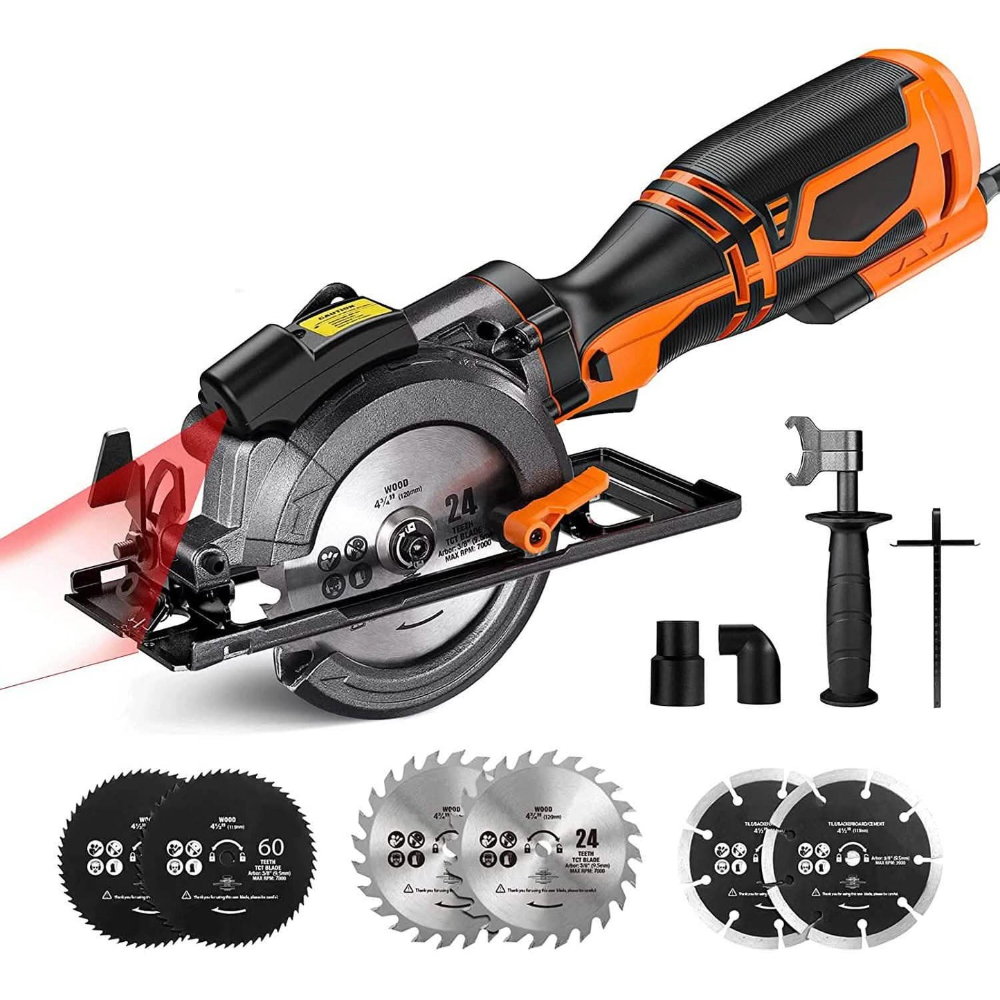 Mini sierra circular de 5.8A y 3500RPM