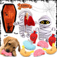 Glimin 13 Pcs Halloween Hide and Seek Dog Toys Halloween Coffin Mummy Dog Toys with Organs Burrow Interactive Dog Toys Halloween Stuffing Body Dog Squeaky Toys for Halloween Decor Dog Training
