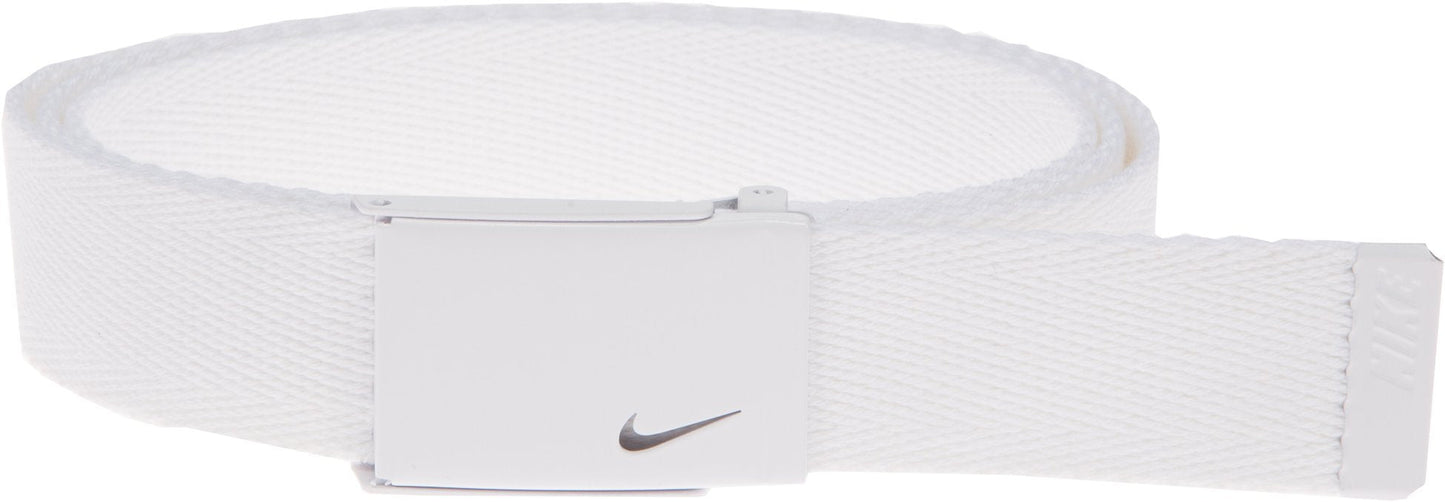 Cinturón sencillo Nike de tela para mujer, color blanco, talla única
