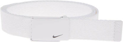 Cinturón sencillo Nike de tela para mujer, color blanco, talla única